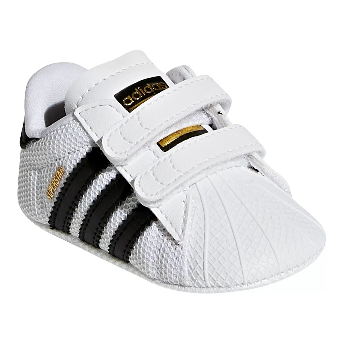 adidas Baby Infant OG Superstar Crib Shoes, School/Casual, Velcro, Mesh,