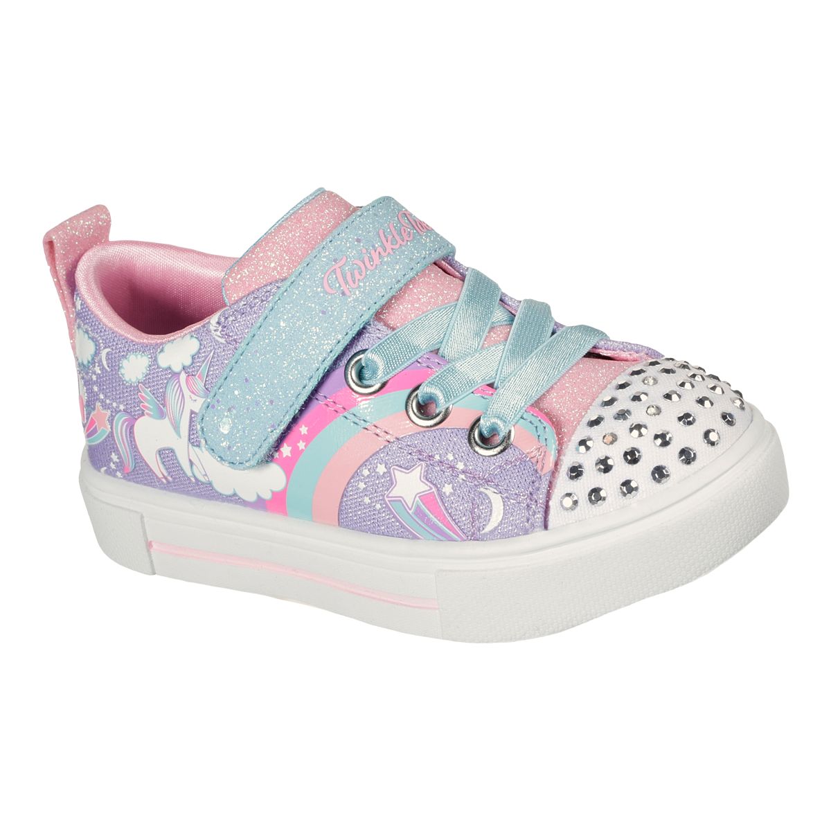 Skechers Kids' Toddler Twinkle Sparks Unicorn Charmed Shoes, Slip On, Running, Velcro, Light Up