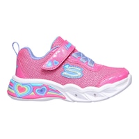 Skechers Kids' Toddler Sweetheart Lights Shoes, Slip On, Walking, Running, Velcro, Light Up Side_Right