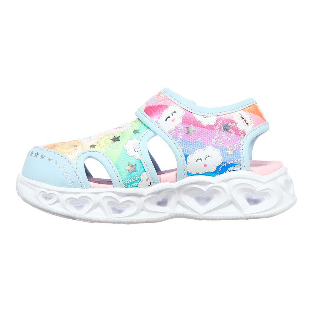 Skechers Kids' Toddler Heart Lights Slides/Sandals, Girls', Closed Toe, Velcro, Light Up