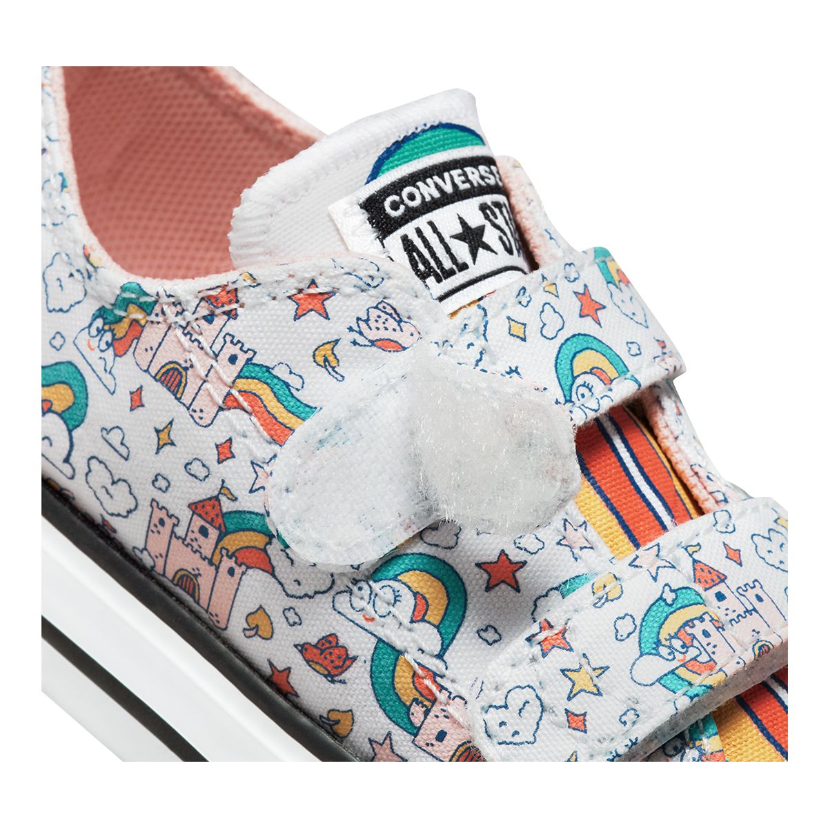 Converse Kids' Toddler Chuck Taylor All Star 2V Rainbow Castles Shoes, Running, Velcro