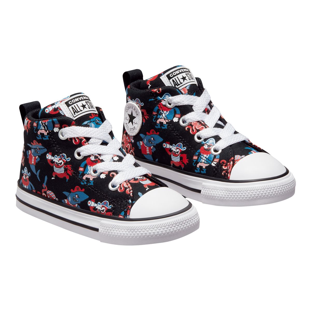 Converse Kids' Toddler Chuck Taylor All Star Street Pirate Print Shoes, Walking, Running