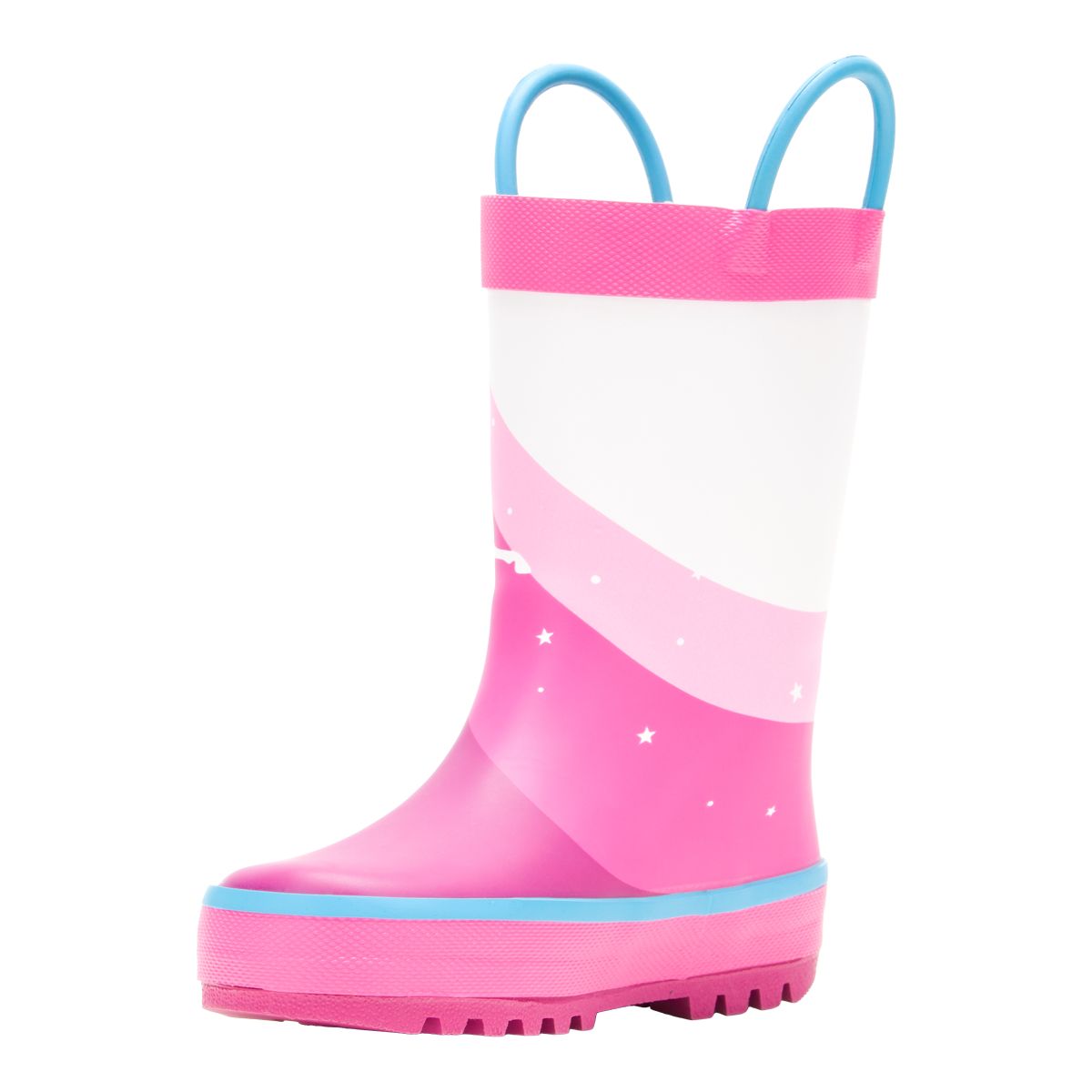 Kamik Kids' Toddler Unicorn Rain Boots, High Top, Slip On, Rubber, Waterproof, Handles