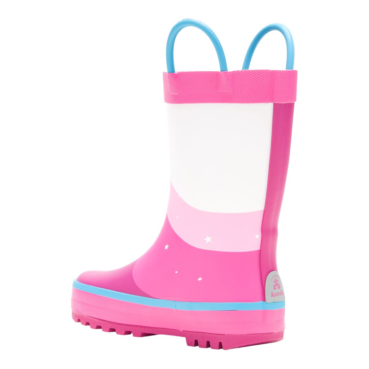 Kamik Kids' Toddler Unicorn Rain Boots, High Top, Slip On, Rubber, Waterproof, Handles
