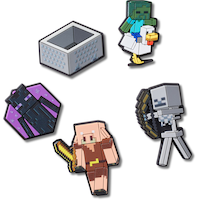 Crocs Jibbitz Minecraft 5pk Front_Flat