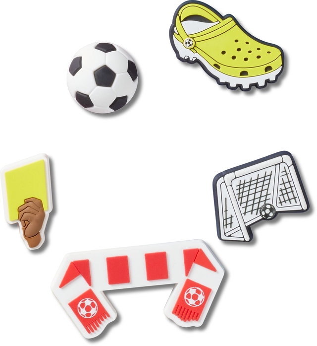 Crocs Jibbitz Soccer Team 5pk Overhead_Flat
