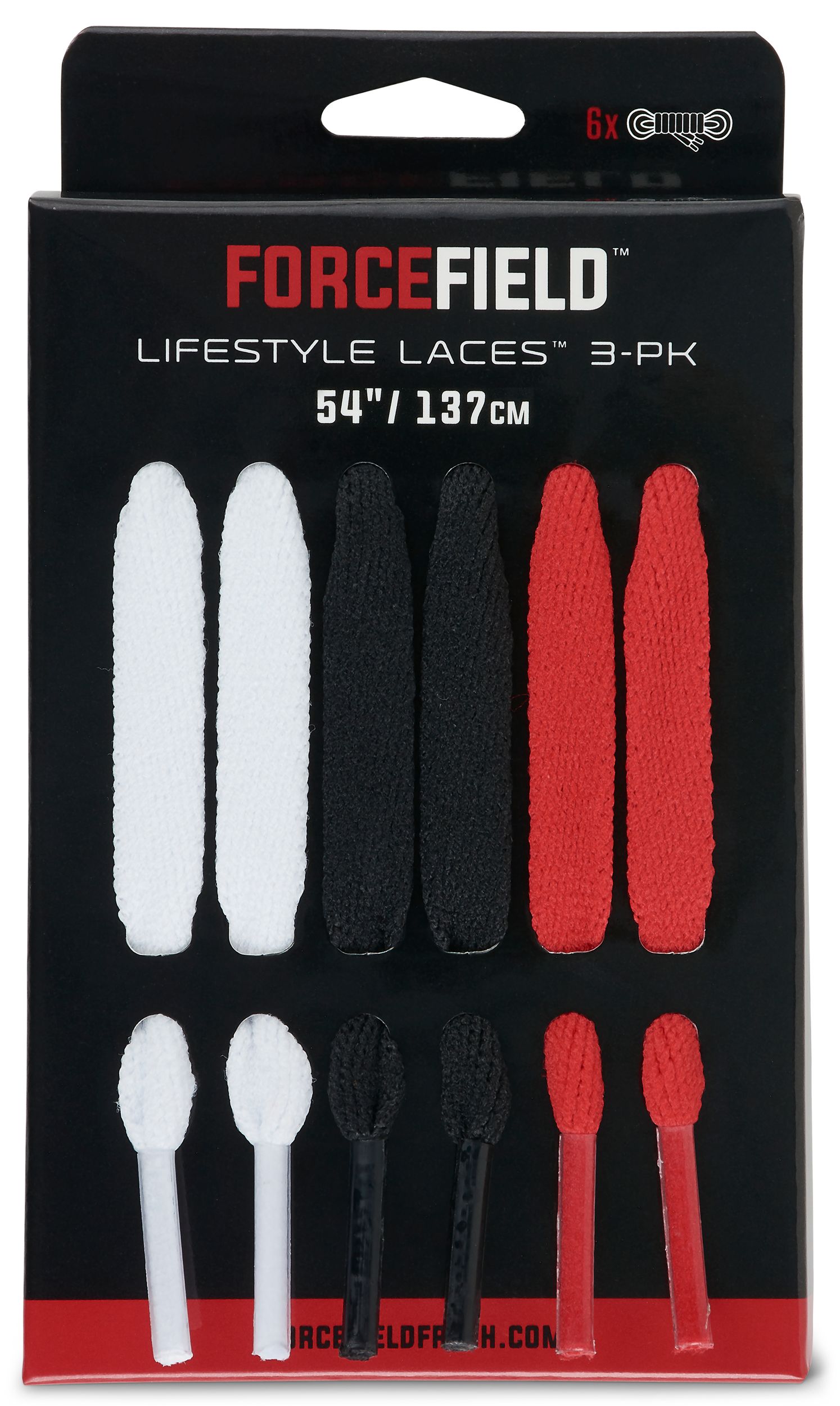 FORCEFIELD 45" Lifestyle Round Shoe Laces 3-pk