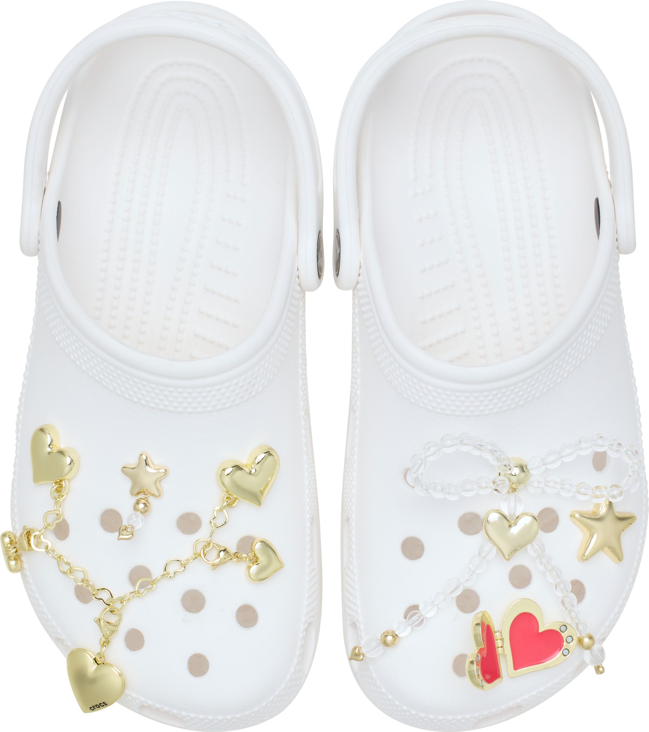 Crocs Gold Hearts Jibbitz 5-pk