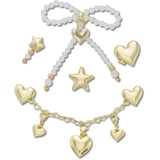Crocs Gold Hearts Jibbitz 5-pk Front_Flat