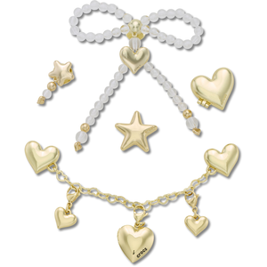 Crocs Gold Hearts Jibbitz 5-pk