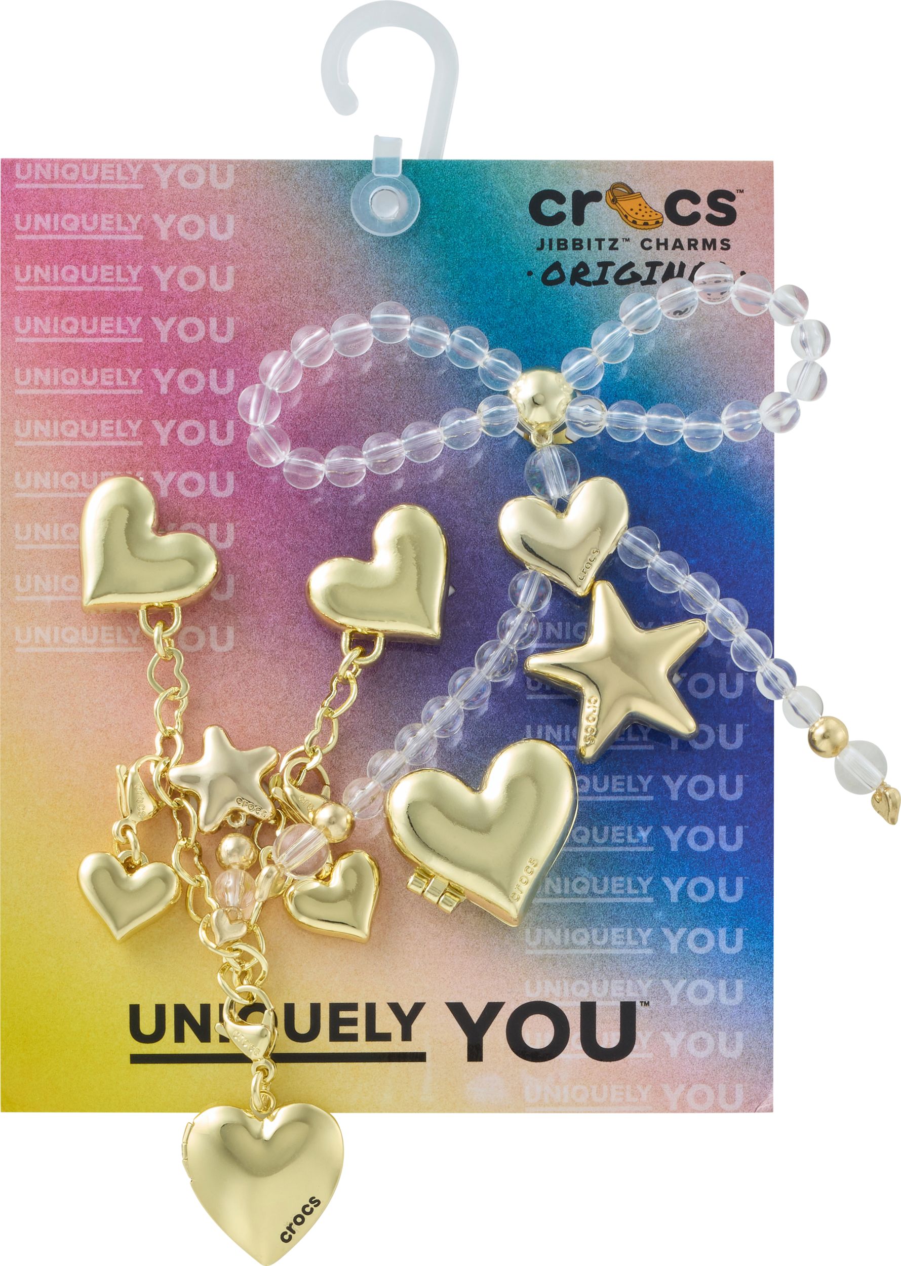 Crocs Gold Hearts Jibbitz 5-pk